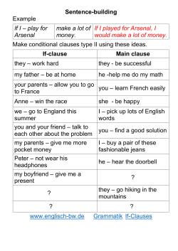 Sentence-building Example If I – play for Arsenal make a lot of