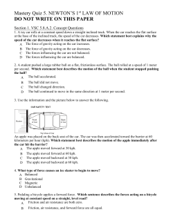 DO NOT WRITE ON THIS PAPER Section 1. VSC 5.8.A.2. Concept