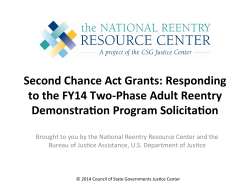 Second Chance Act Grants: Responding to the