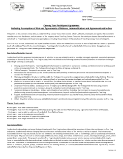 Canopy Tour Participant Agreement Including Assumption of Risk and