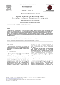 Creating Product-service System Opportunities for Small and
