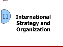 International Strategy and Organization
