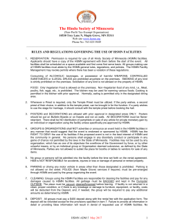 HSMN Temple facility rental application