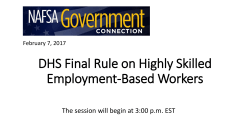 DHS Final Rule on Highly Skilled Employment-Based