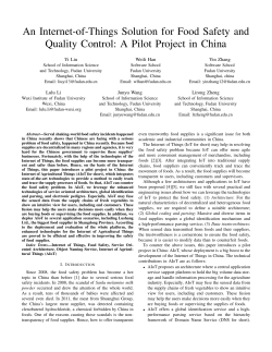 An Internet-of-Things Solution for Food Safety and Quality Control: A