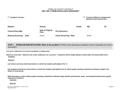 Tier 3 Intervention Problem Solving Summary