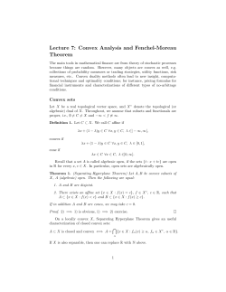 Lecture 7: Convex Analysis and Fenchel-Moreau Theorem - D-MATH