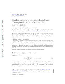 Random systems of polynomial equations. The expected number of