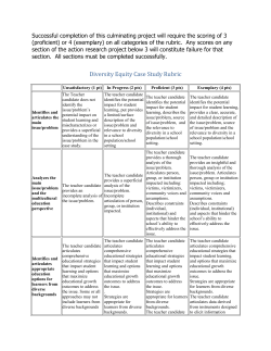 Diversity Equity Case Study Rubric