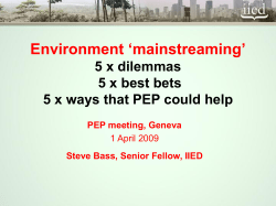 to powerpoint - Environmental Mainstreaming