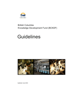 BCKDF Guidelines (DOC) - Province of British Columbia