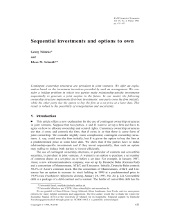 Sequential investments and options to own