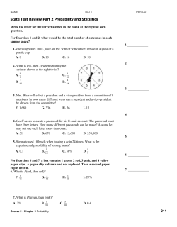 state test review on probability and statistics 2015