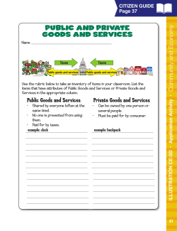 Public and private Goods and Services
