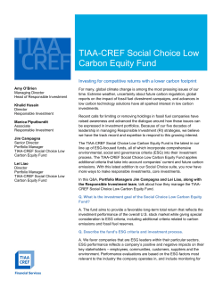 TIAA-CREF Social Choice Low Carbon Equity Fund