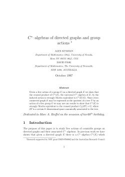 C &ndash;algebras of directed graphs and group actions