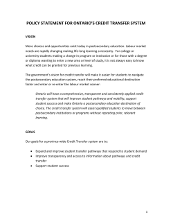 The Ministry of Training, Colleges and Universities