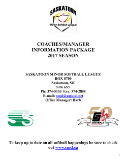 Coaches and Managers - Saskatoon Minor Softball League