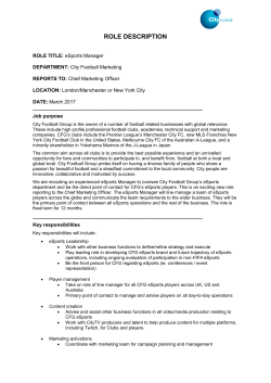 role description - Manchester City FC
