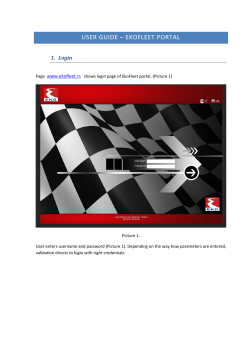 USER GUIDE &ndash; EKOFLEET PORTAL