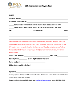 JDT Application for Players Tour