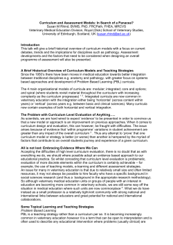 Curriculum and Assessment Models: In Search of a Panacea