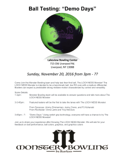 Ball Testing: &ldquo;Demo Days&rdquo; - Syracuse Bowling Association