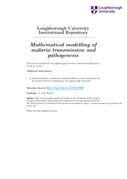 Mathematical modelling of malaria transmission and pathogenesis