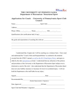 Application for Coach - University of Pennsylvania