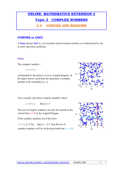 Mathematics Extension 2 Complex Numbers