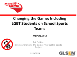 Changing The Game: The GLSEN Sports Project