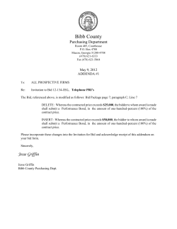 Bibb County Purchasing Department Room 405, Courthouse P.O.