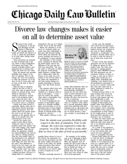 Divorce law changes makes it easier on all to determine asset value