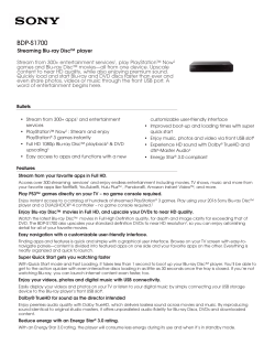 BDP-S1700 - Audio Video Unlimited
