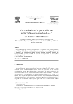 Characterization of ex post equilibrium in the VCG