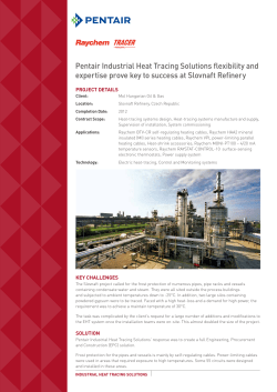 Pentair Industrial Heat Tracing Solutions flexibility and expertise