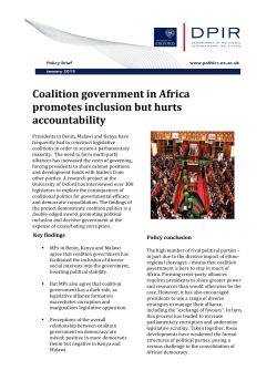 Coalition government in Africa promotes inclusion but hurts