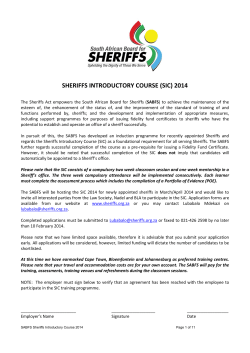 learner details - South African Board for Sheriffs