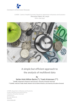 A simple but efficient approach to the analysis of multilevel data