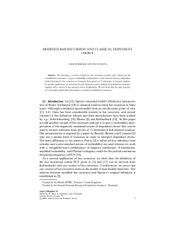 MODIFIED BAR RECURSION AND CLASSICAL DEPENDENT