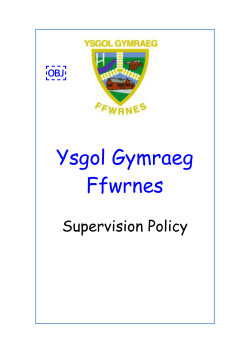 Supervision Policy - Ysgol Gymraeg Ffwrnes
