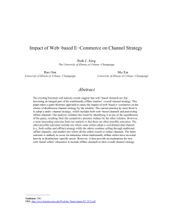 Impact of Web−based E−Commerce on Channel Strategy Abstract