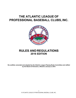 THE ATLANTIC LEAGUE OF PROFESSIONAL BASEBALL CLUBS