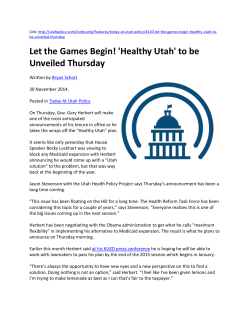 Let the Games Begin! `Healthy Utah`