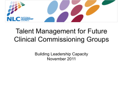 Talent Management for Future Commissioning
