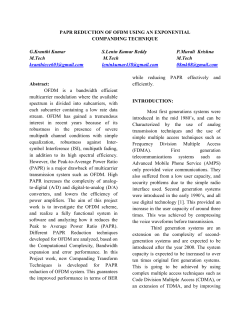 PAPR REDUCTION OF OFDM USING AN EXPONENTIAL