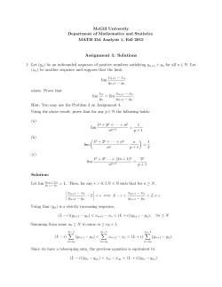 Assignment 5: Solutions - Mathematics and Statistics