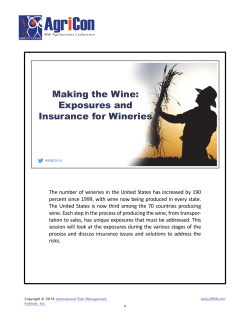 Making the Wine: Exposures and Insurance for Wineries