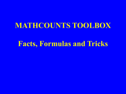 MATHCOUNTS TOOLBOX Facts, Formulas and Tricks