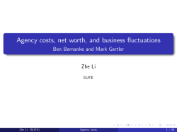 Agency costs, net worth, and business fluctuations